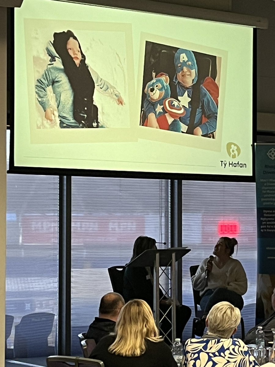 PallCareCymru's tweet photo. We are incredibly honoured to have Michaela, who is Cai’s mam who is speaking so eloquently about her experiences with Tracey from Ty Hafan #thankyou #childrenandyoungpeople #PEoLC #tyhafan https://t.co/HJPXCjbrWB