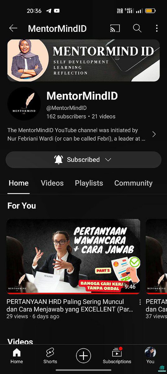 Work! sumpah baru nemu channel youtube bagus banget tp gak nyangka subscribernya masih dikit😭 buat kalian yg CV nya ga tembus², atau gagal pas tahap interview, kalian wajib nonton ini sih... tips n trick nya daging semua, sangat informatif dan thoughtful. link  (cont..)