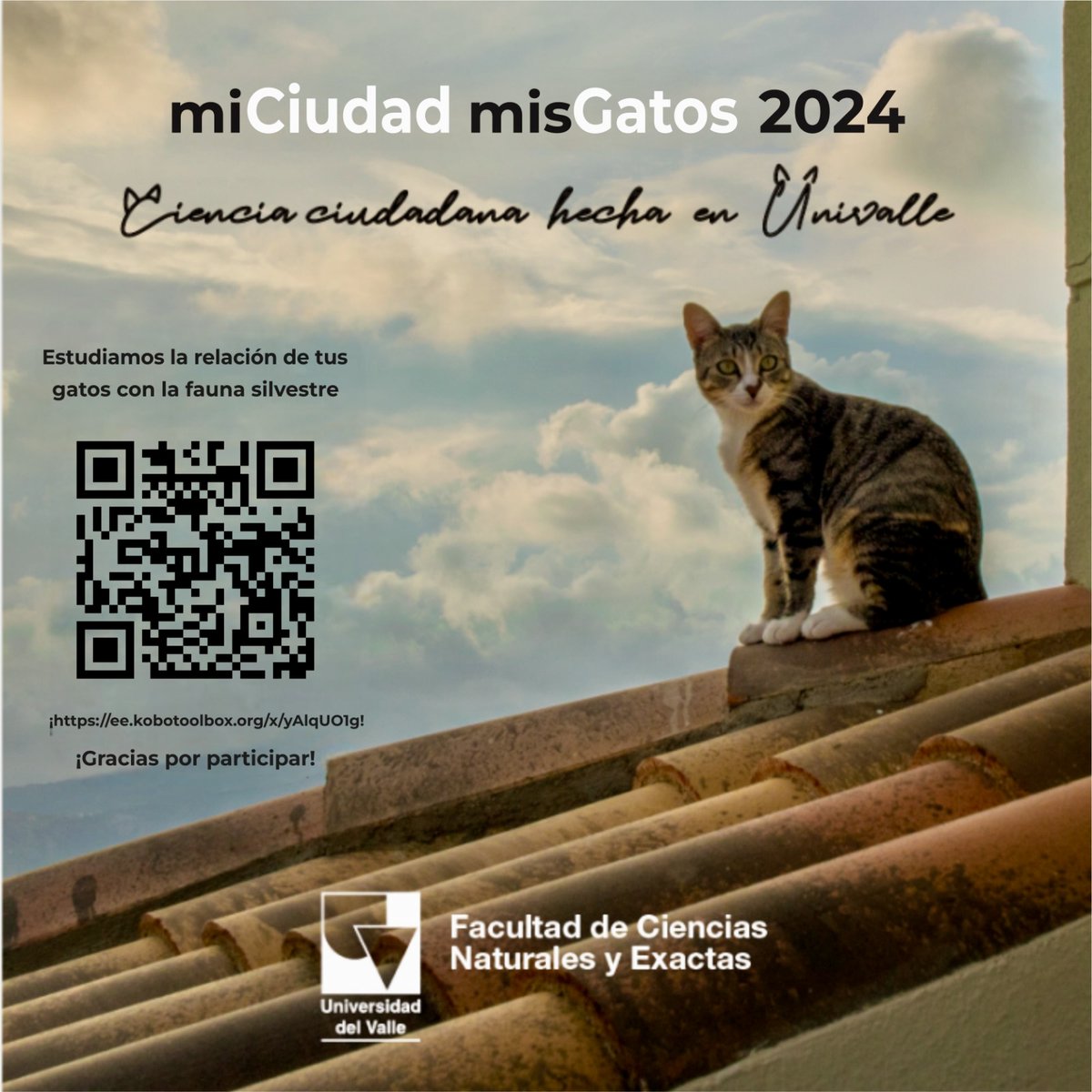 Buscamos personas que reconozcan la importancia de hacer ciencia-ciudadana. A través de este formulario recopilamos tu experiencia observando el comportamiento de tus gatos para estudiar su relación con la fauna silvestre. miCiudadmisGatos 2024:
ee.kobotoolbox.org/x/yAlqUO1g