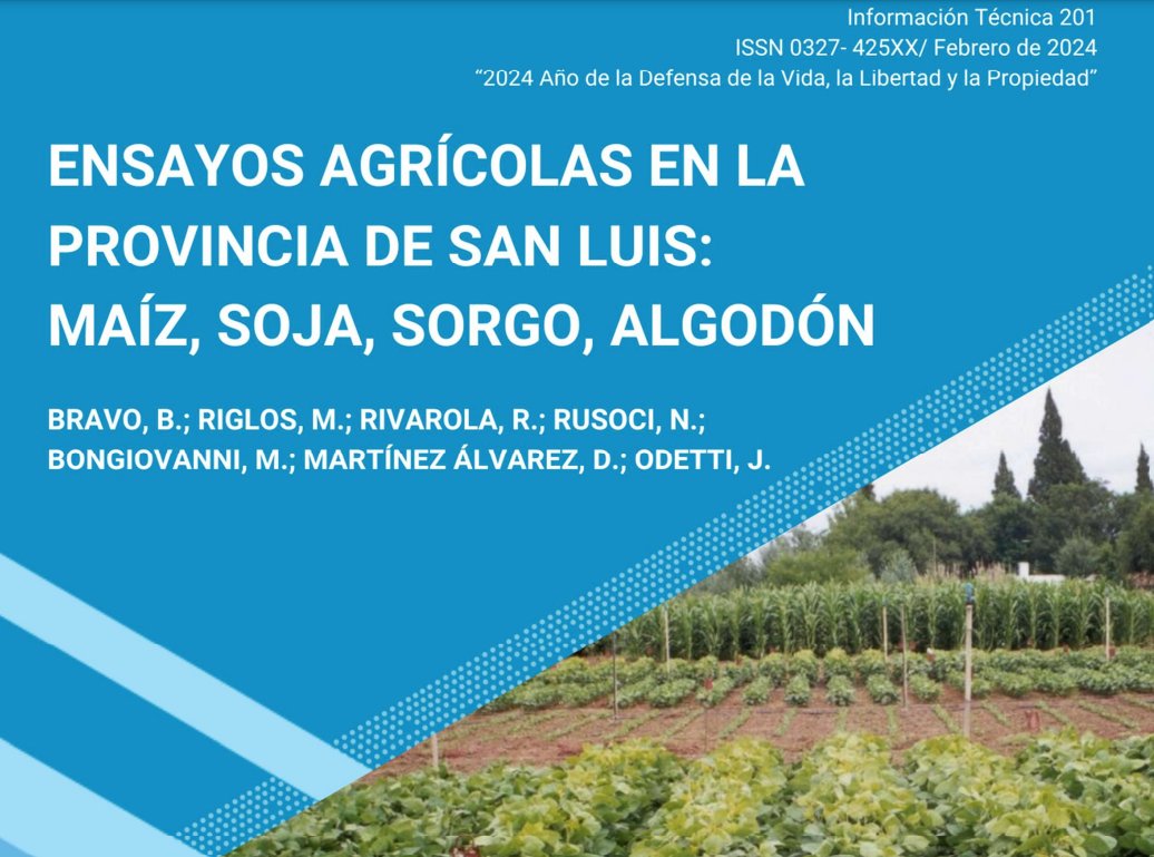 JorgeLMercau's tweet image. Resultados Ensayos agrícolas
@INTAsanluis junto a @FICAUNSL 
#Maíz #Soja #Sorgo #Algodón
#Agricultura #SanLuis
repositorio.inta.gob.ar/handle/20.500.…