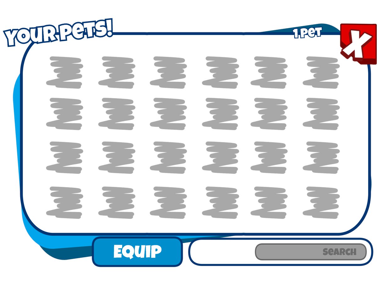 UI__Developer's tweet image. I was doing here an cartoony style for pets inventory, if you wanna you can also rate it in comments :D I will be happy for every comment!
