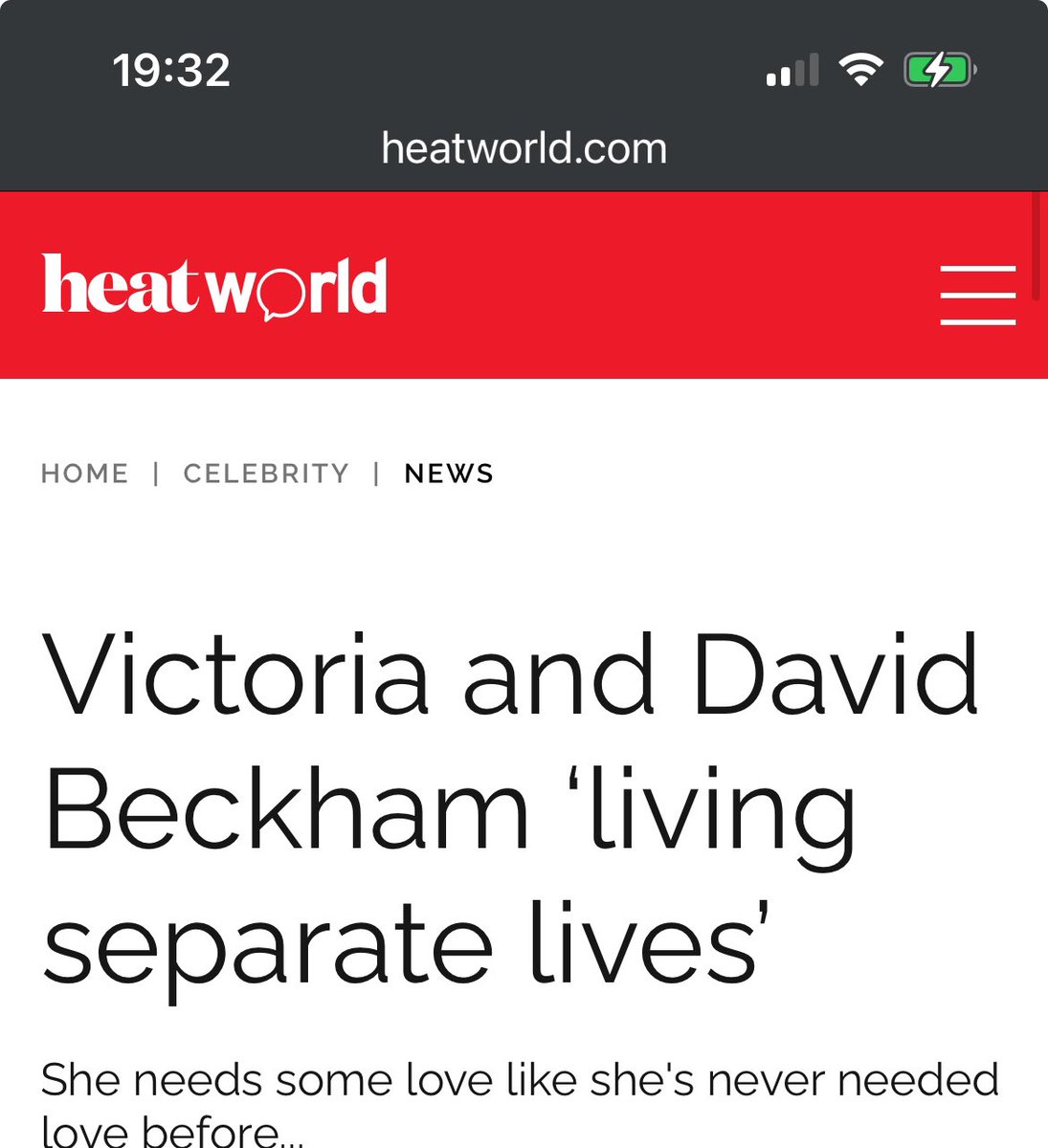 This kind of ‘clickbait’ makes me so angry. 

@victoriabeckham & @simply_DB are an example of true love and commitment. @_HeatMagazine_ you should be ashamed of yourself. 

You deserve to go bust like Buzzfeed etc.