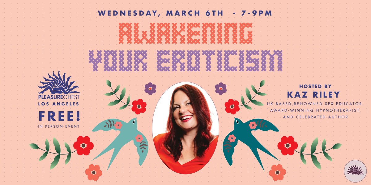 Next Wednesday! Join us for Awakening Your Eroticism with Kaz Riley 🌺 RSVP here: bit.ly/3uET8Rf