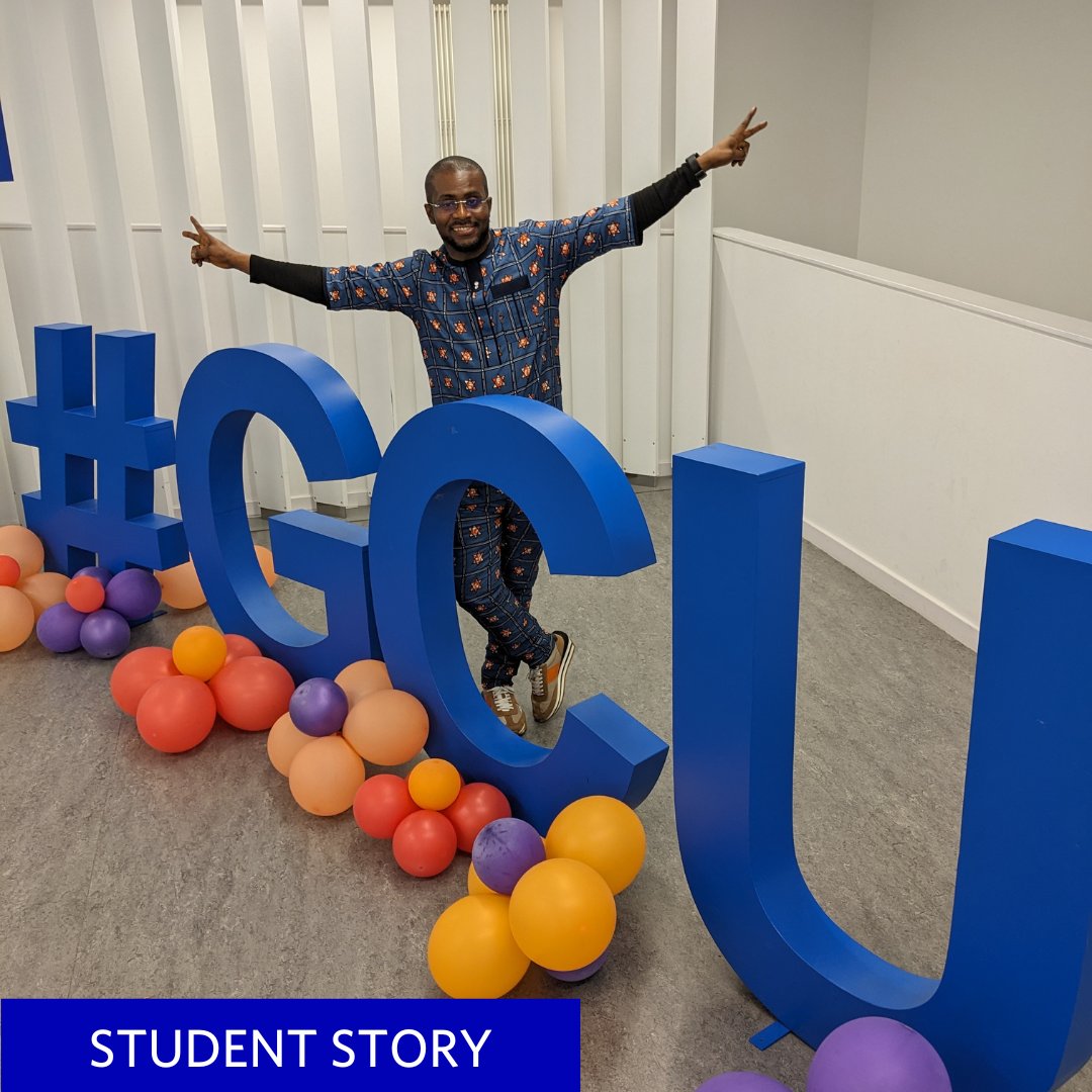 We've got a wholesome read to kick-start your weekend 💙 Dr Temple Nwosu spoke to us about his decision to study with @GCUVisSci at GCU after feeling a personal connection to the Common Good 🌟 Full story on our GCU Student Newsroom ➡️ shorturl.at/iqERW