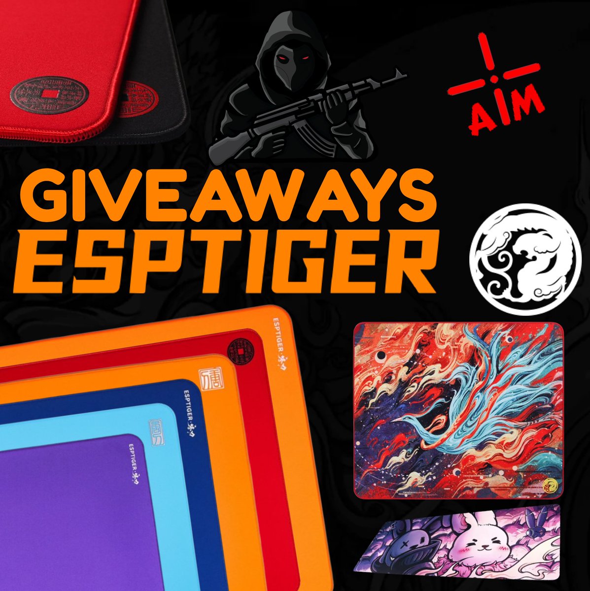 Here's the giveaway, the winner can choose the mousepad of their choice from ESPTIGER 

TO ENTER:  
♦️ Follow me 😊
♦️ like &amp; retweet ♥️🔄
♦️ Tag two Friend 👀 (Who will need [S Tier] mousepad)

🎁 Winner drawn 30/03/2024

♥️ Thank you for everything and GL everyone ♥️