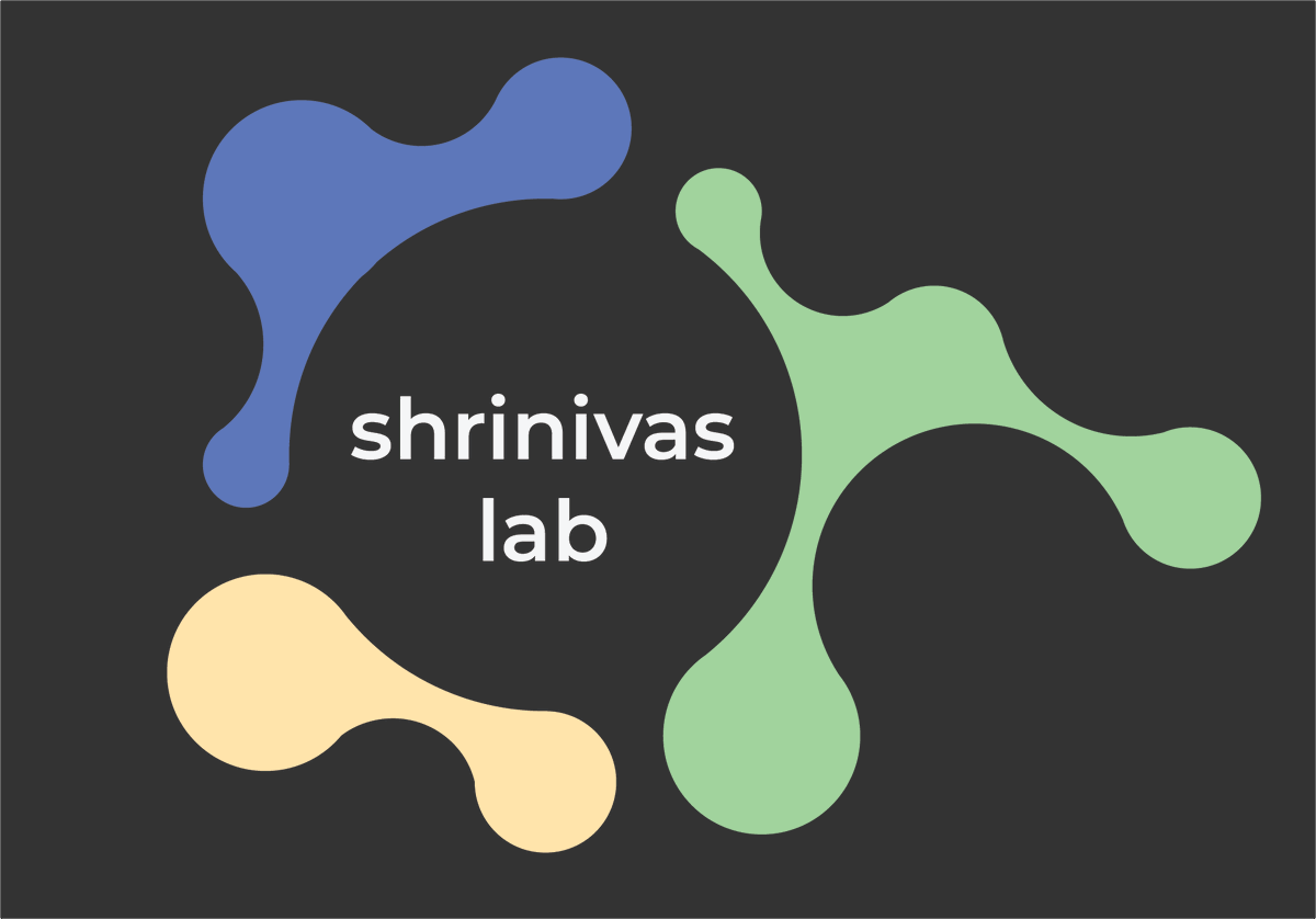 The Shrinivas lab is officially open :) Ethan and Mary - two amazing first-year PhD students are the first members with exciting projects that straddle genome organization, synthetic biology, and molecular computation! 
(super awesome logo designed by my brother)