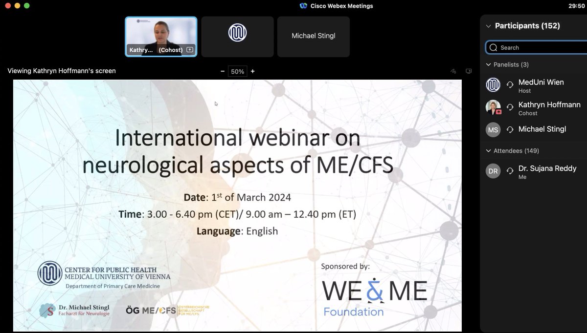 sujana94's tweet photo. Thank you for this informative &amp; important conference on #MECFS #POTS &amp; co-occurring conditions! As a ME/CFS patient myself &amp; physician, I want to thank all those involved in spreading this knowledge @neurostingl @kahryn_hoffmann 
@MedUni_Wien @oeg_mecfs @weandmecfs &amp;many more!❤️‍🩹 https://t.co/myZq9bAe22
