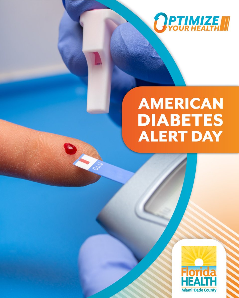 It’s American Diabetes Alert Day! Maintaining a healthy weight, eating a well-balanced diet, and being active can help you reduce the risk of diabetes. To learn more about Diabetes, visit floridahealth.gov/diseases-and-c…