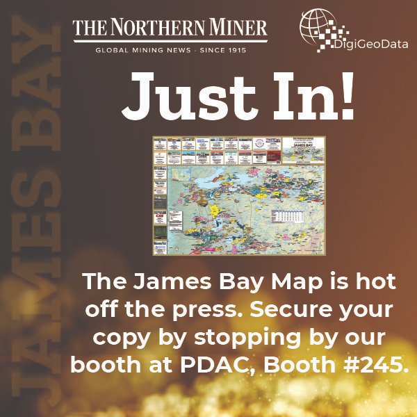 digigeodata's tweet image. Don&apos;t miss out! Join us at PDAC, Booth 245, and take home your own set of maps.
#PDAC_2024 #PDAC #digigeodata #james_bay #maps #the_northern_miner
