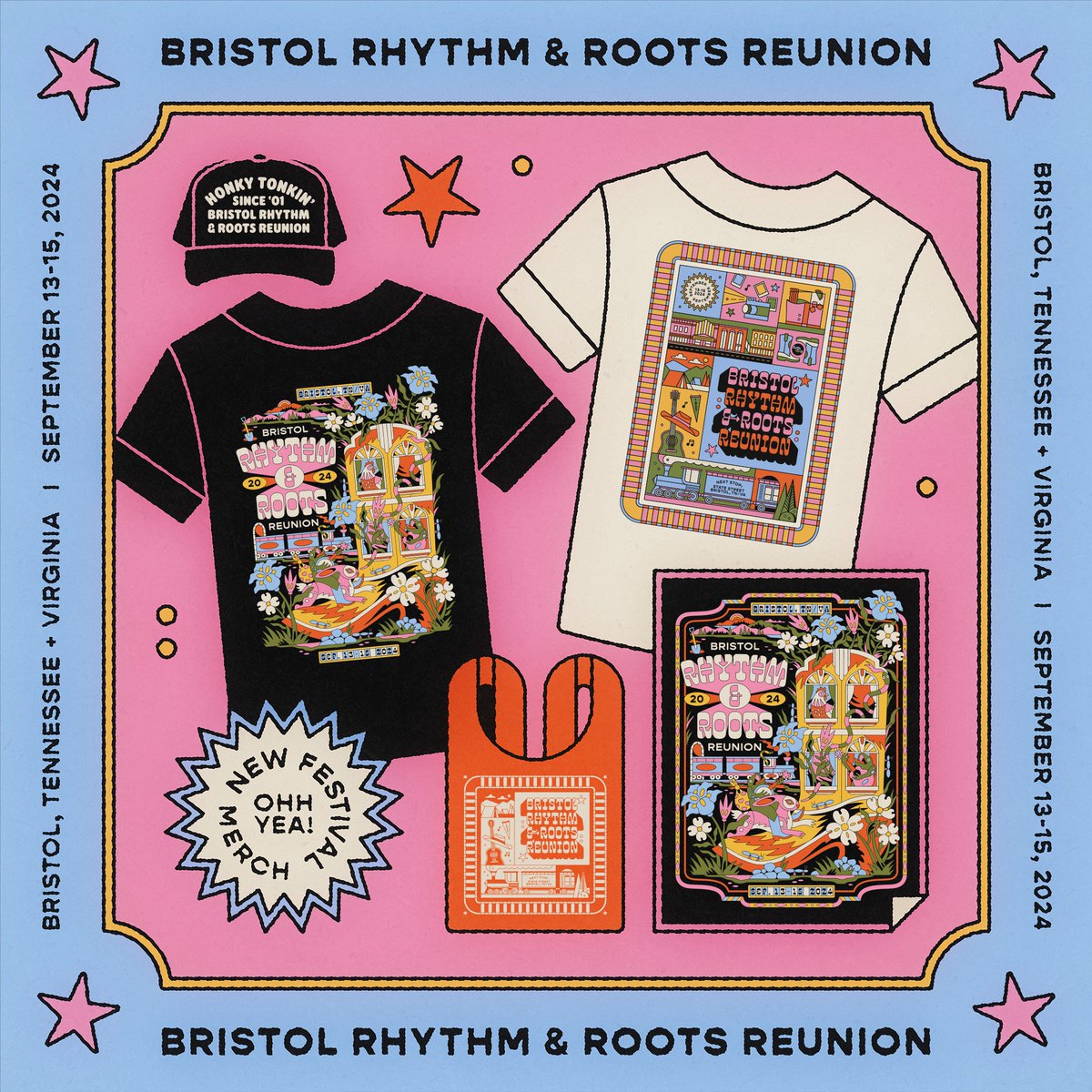 🛍️NEW! NEW! NEW! A whole slew of brand new #BristolRhythm ‘24 merch is available now! 🛒Shop ‘em online at bit.ly/3P16xtD or in-store at the @BCMM!