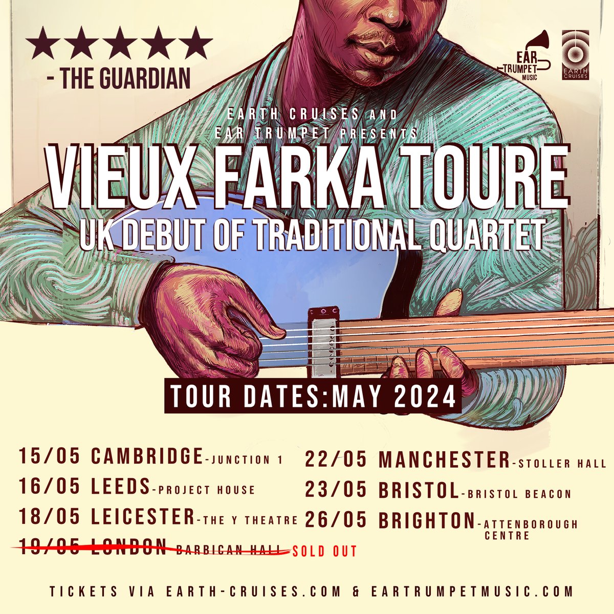 Very excited to announce I'll be back in the UK this May and I'm looking forward to bringing my traditional acoustic quartet on stage for the first time! See you there. Tickets: bit.ly/4bRl8S