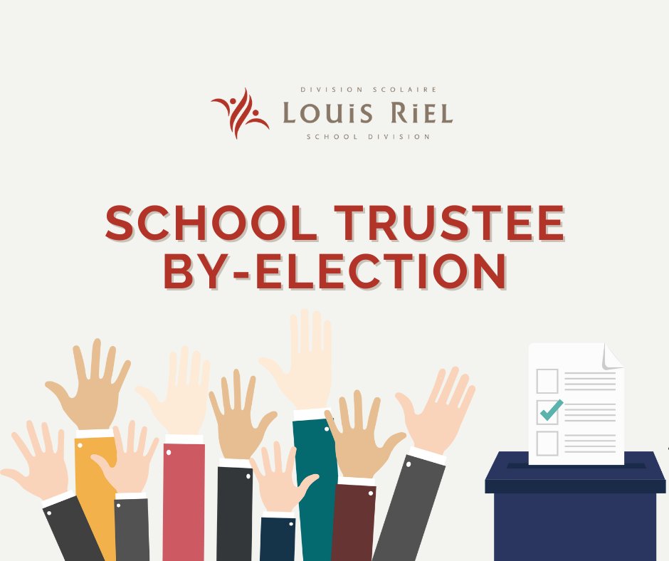 A School Trustee by-election to fill a vacancy in Ward 1 of the Louis Riel School Division will occur on June 6, 2024.  

Find the details at LRSD.net.