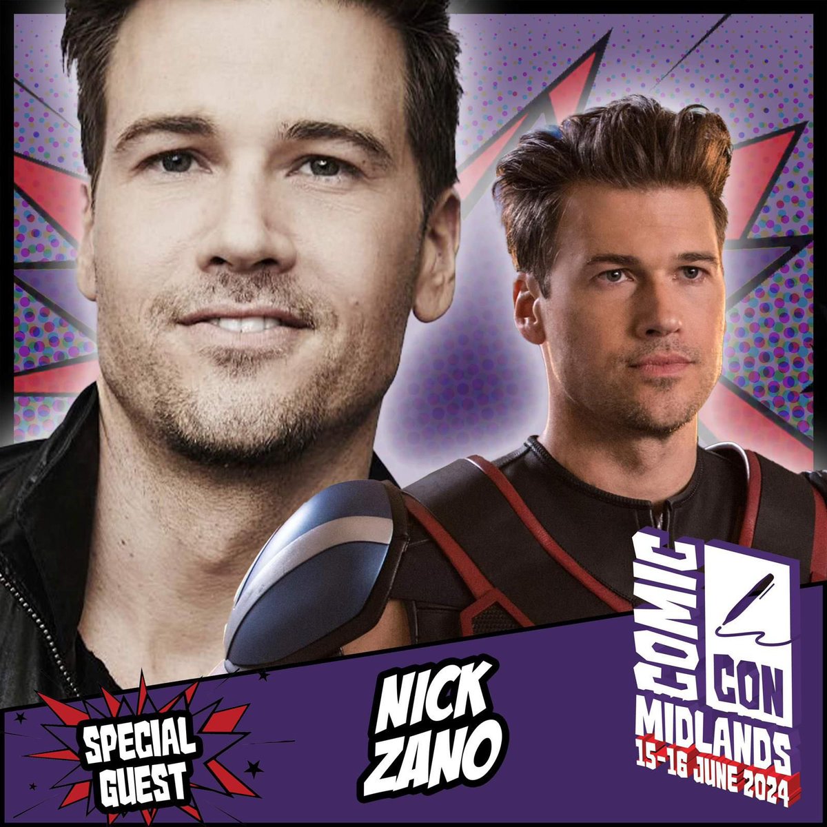 Comic Con Midlands welcomes Nick Zano, known for projects such as Legends of Tomorrow, Obliterated, Minority Report, Final Destination, and many more. Appearing 15-16 June! Tickets: comicconventionmidlands.co.uk