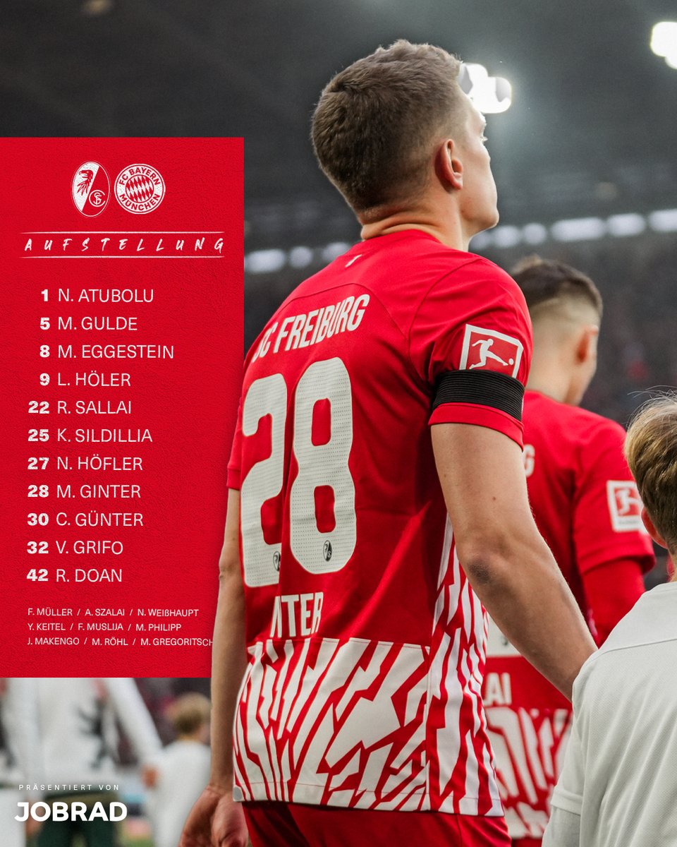 fdpradio's tweet image. 🚨   Así jugarán: #Friburgo y #BayernMunich  🚨 #Bundesliga