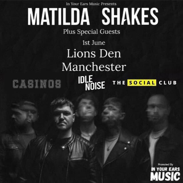 MANCHESTER Absolutely buzzing to announce that we're joining @MatildaShakes on 1st June for the Manchester date of their UK Tour at Lions Den alongside @casinosband and The Social Club for @InYourEarsMusic! TICKETS ON SALE NOW! ⚡️ linktr.ee/IdleNoise 📸 Zak Poland