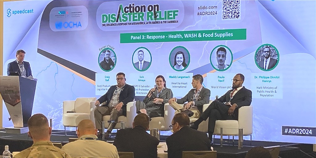 Our Disaster Response Team members recently attended the Action on Disaster Relief conference. Maddy Langemach spoke on a panel about disaster response work, WHO Emergency Medical Team Initiative, and health/WASH responses. #ADR2024 #DisasterResponse #hearttoheartinternational