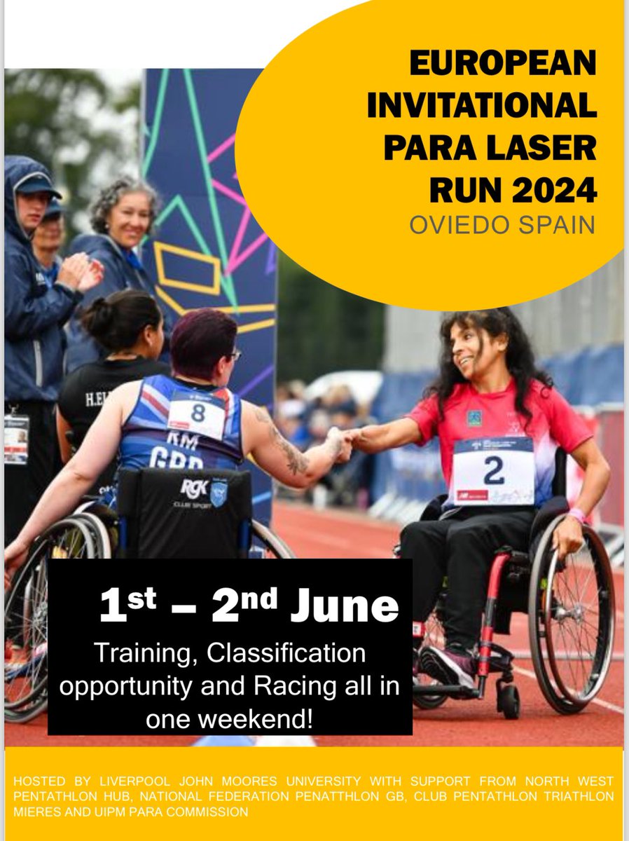 ⚠️ EXCITING ANNOUNCEMENT 📢 We are happy to be hosting the *European Invitational Para LaserRun* event with support from @PentathlonGB @NWBiathleHub @ruthtraine this is open to all para athletes wanting to develop in #ParaLaserRun Register 👇🏾 🏃🏿‍♀️👩🏽‍🦯🧑🏽‍🦽🔫 forms.office.com/e/BVcs7TBGZt