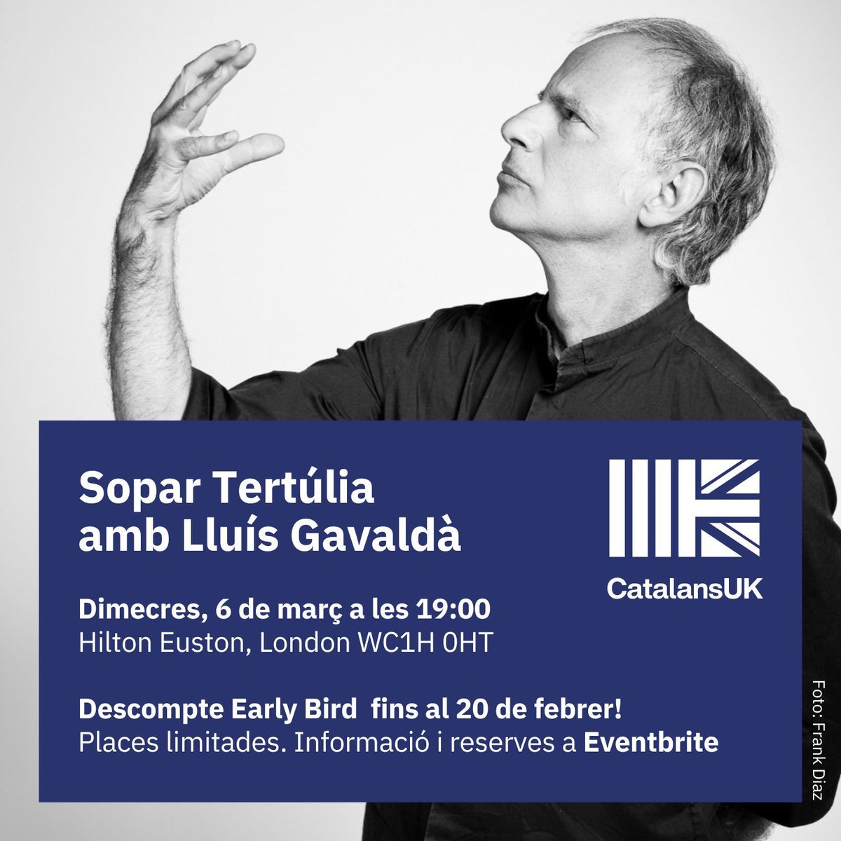 🎉 Vine al nostre Sopar Tertúlia amb en Lluís Gavaldà! 🎉
⭐️ÚLTIMES PLACES DISPONIBLES!!

No t'ho perdis! Assegura la teva plaça avui mateix. Informació i reserva de places a Eventbrite: eventbrite.com/e/sopar-tertul…

Ens veiem allà! 🌟 #SoparTertúlia #LluísGavaldà #Eventbrite