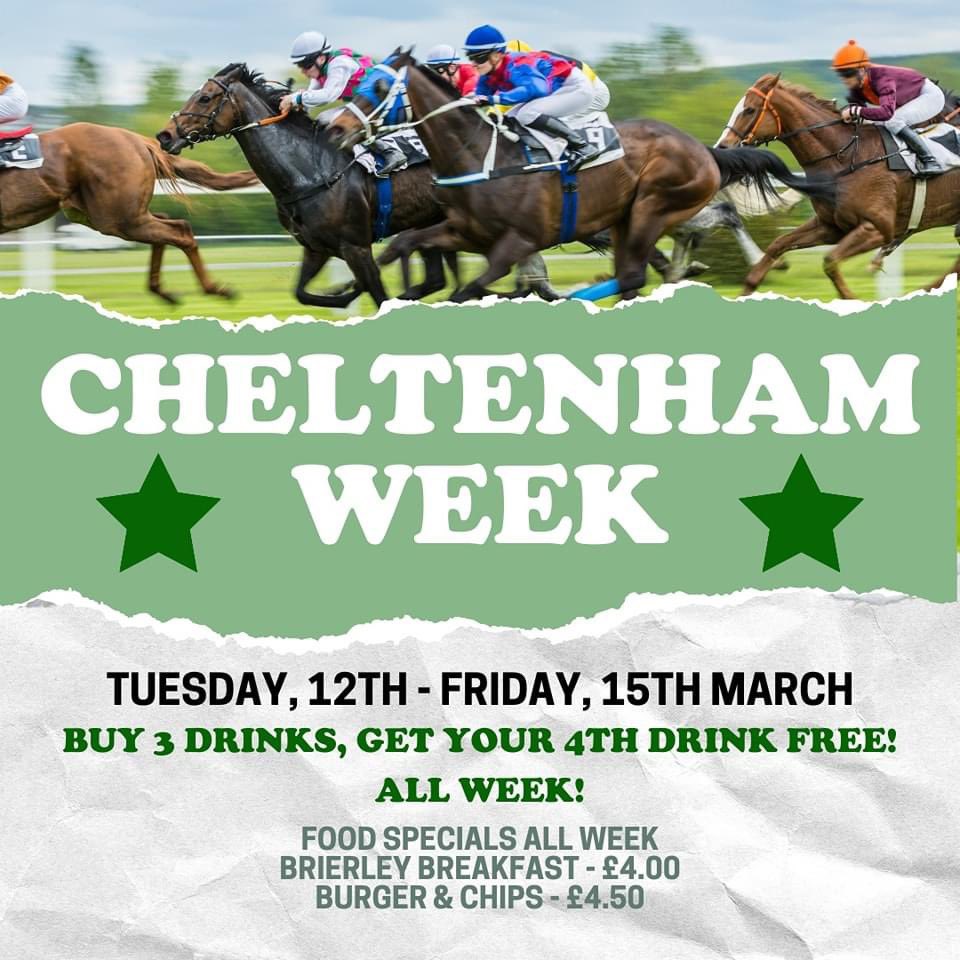 Join us for Cheltenham week 🏇

Sweepstakes will be ran daily so an extra chance to win. Details will be announced closer to the time!

Don't forget bingo tonight!