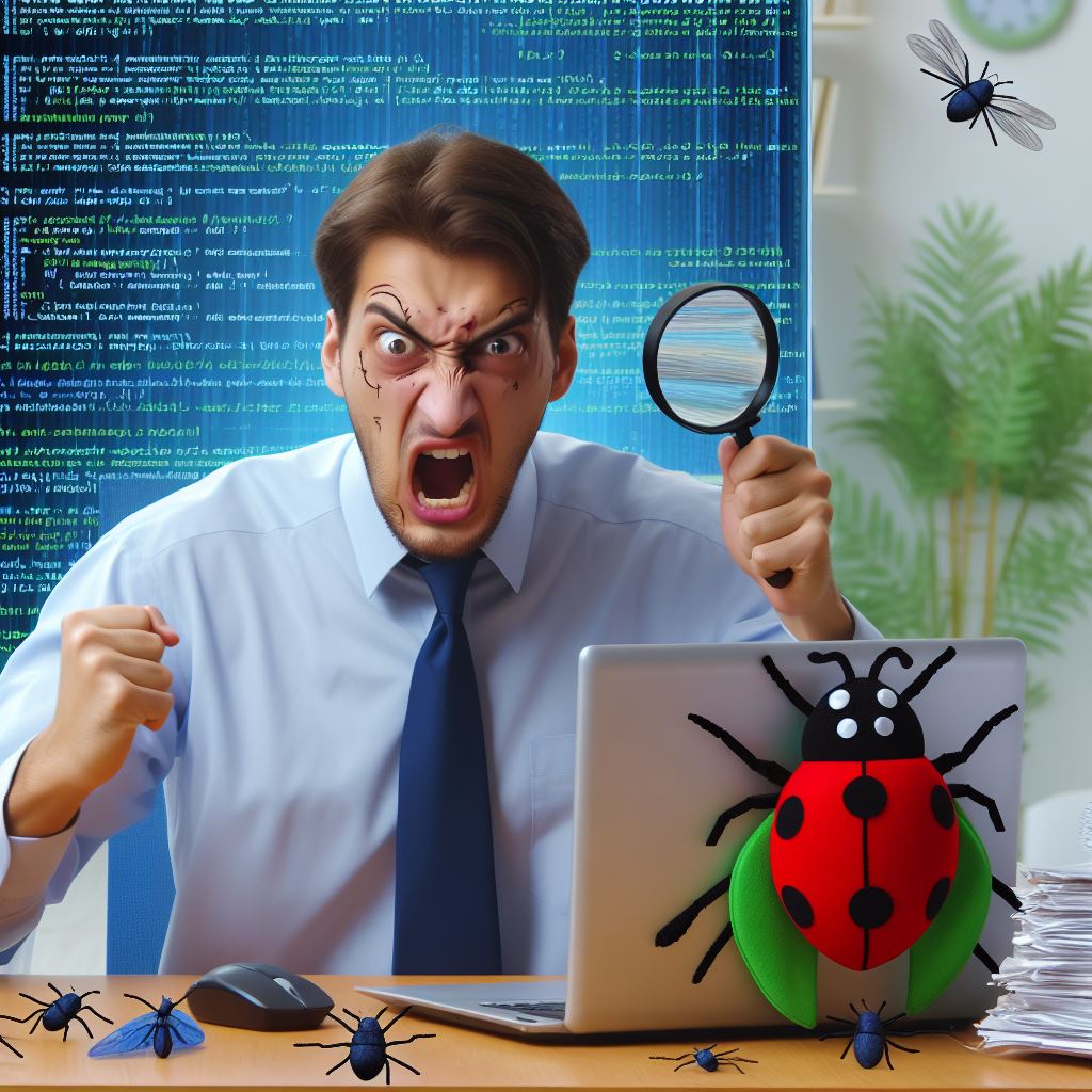 R_Code_UI's tweet image. &quot;🤬 When you spend hours chasing down  a pesky bug in your code... #CodingFrustrations #BugHunt  #AngryProgrammer 🔍🐞💻 Don&apos;t worry, we&apos;ve all been there! #TechHumor&quot;
@R_Code_UI  
#foryou 
#coding