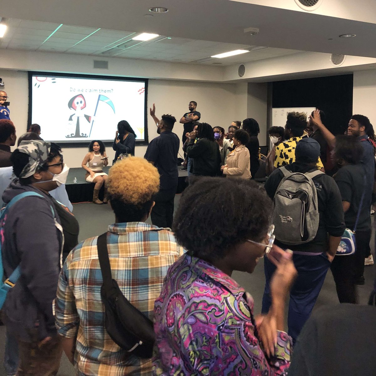 Yesterday we held our Black History Month mixer at the @animationguild It was a great gathering of professional and aspiring black folks. A highlight was the game where folks discussed whether or not we claim certain characters. Arthur, Grim and Goofy were the most divisive. 😂