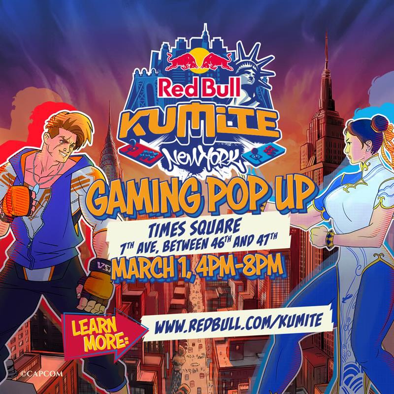MeesterKeem's tweet photo. In anticipation of Red Bull Kumite on 3/16-17, I’ll be playing SF6 on a Times Square Billboard today at 4pm. 🔥
Tune into my stream today to see an IRL POV of the pop up an action, or swing by if you’re in the area! Shout out @redbullgaming &amp; @redbull for making this happen! 🤜🤛 https://t.co/VIBPaffVpj