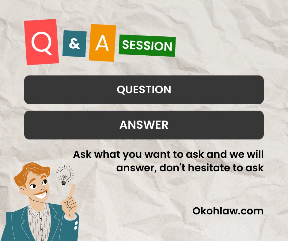 Do you have a legal question you need an answer for? 
Leave it in the comments section and we will reply with the answer to your question. #OkohLaw #TexasLawyer #LegalHelp #LegalQuestions #Divorce #immigration