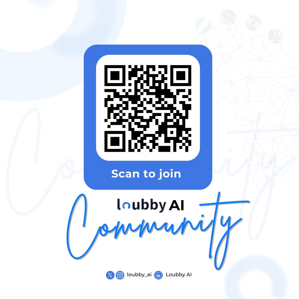 Scan to join our #community

#designers #developers #tech #world #Africa #Kenya #Ghana #SouthAfrica #Rwanda #Nigeria #remote #remotework #resume #Portfolio #productmanagers #DevOps #ai #ml #augmentedreality #VirtualReality #gaming #TwitterSpace #success
