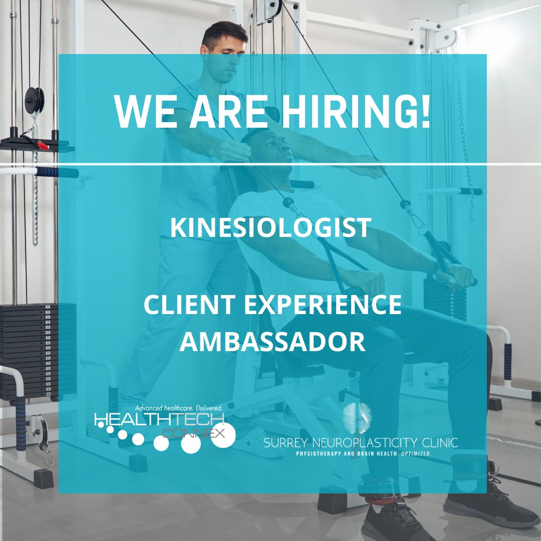 Join our team! We're hiring a #Kinesiologist & a Client Experience Ambassador. A great opportunity to work with a dynamic, multidisciplinary team of clinicians dedicated to deliver care to improve our clients’ quality of life. Apply here: bit.ly/3IlbAkX #clinicjobs