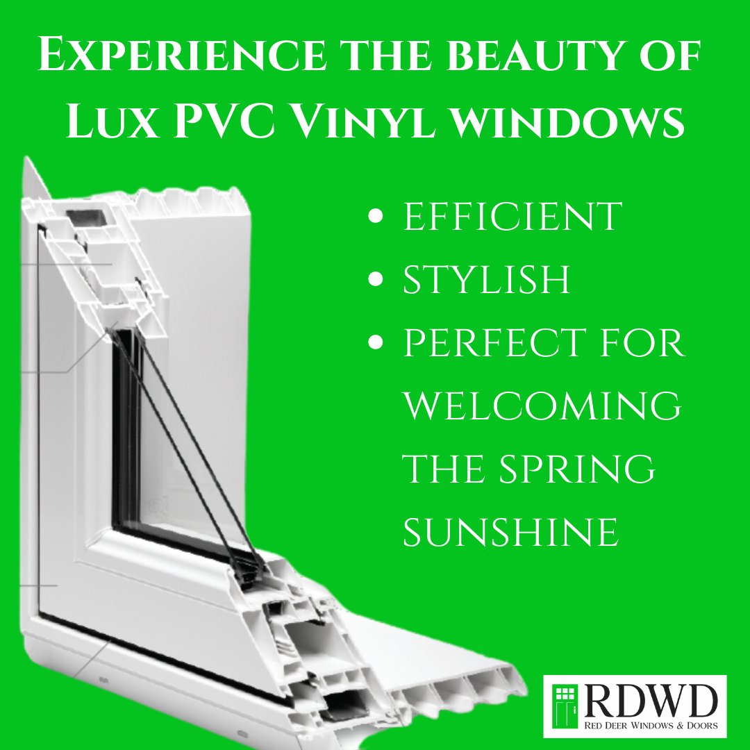 RedDeerWindowsA's tweet image. Discover the allure of Lux PVC Vinyl windows – efficient, stylish, and ideal for inviting the spring sunshine into your home. Upgrade now for enduring performance! #WindowReplacements #SpringSavings #LuxWindows
