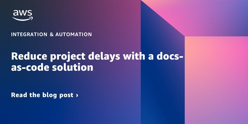 33squared's tweet image. Reduce project delays with a docs-as-code solution aws.amazon.com/blogs/infrastr… #AWSCloudFormation #CustomerSolutions #ExperienceBasedAcceleration