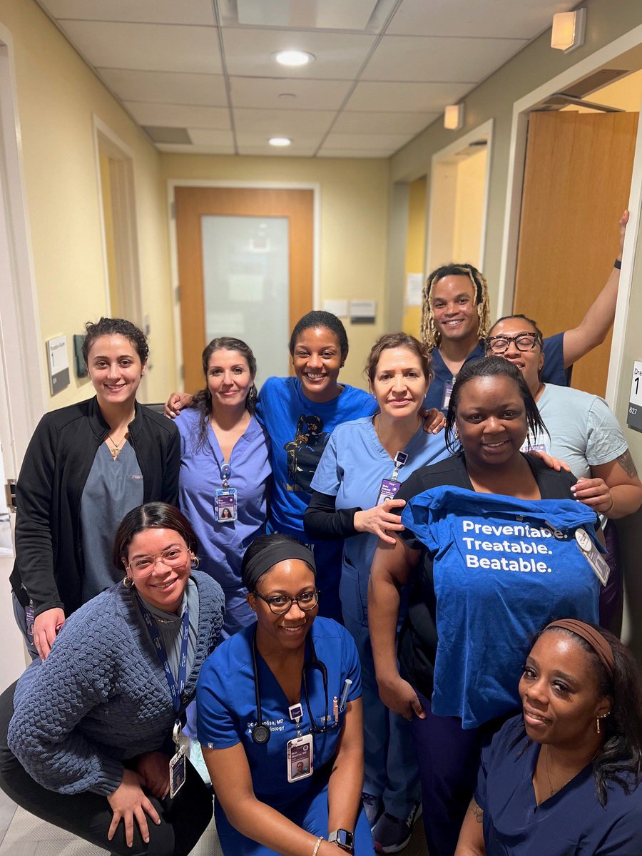 Today we are BLUE!  We’re honoring #DressInBlueDay :  If you’re age 45 or older, or younger if you have risk factors, it’s time to get screened for #ColonCancer ! Do it for you. Do it for the people who depend on you.  It could save your life. @NYULH_DeptofMed @nyuglangone