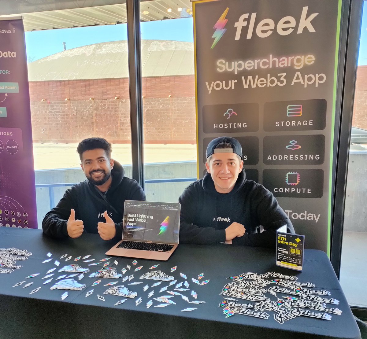 KanishkKhurana_'s tweet image. ⚡We&apos;re ready to take over ETH Infra Day ⚡

If you&apos;re here, come say hi🤝

We&apos;re gonna present how we built the Fleek Network with a technical deep-dive🔥

Grab some stickers, tshirts and build better TODAY🫡⚡

Talk is at 2pm

At 2:30pm we&apos;re doing tech mentoring for EthDenver