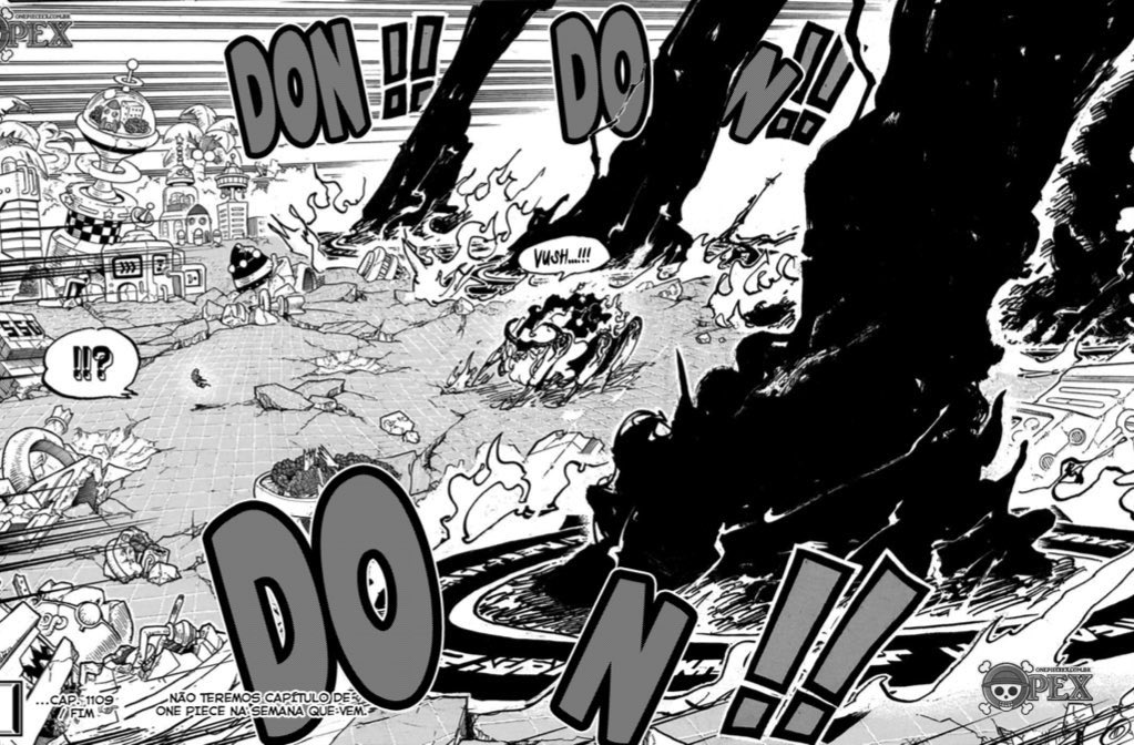 kinhomugiwara's tweet photo. #ONEPIECE1109
Além do hype da cena em si, esse quadro é simbolicamente maravilhoso.

Desde o Século Perdido, tudo que o Governo Mundial fez foi para manter o status quo, cometendo as maiores atrocidades para impedir que as pessoas soubessem a verdade sobre aquele Mundo.

Agora que todos estão prestes a saber a verdade, mais uma vez, os maiores responsáveis pela opressão nesse mundo se levantam.

Mas, agora, o DEUS DA LIBERTAÇÃO se coloca como a barreira que os impedirá, Monkey D. Luffy garantirá a maior vitória contra o Governo Mundial em mais de 800 anos.

C I N E M A