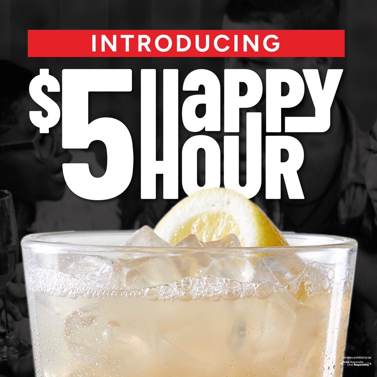 Introducing our all new Happy Hour with premium cocktails and more for just $5. Now let's get the weekend started 🍻