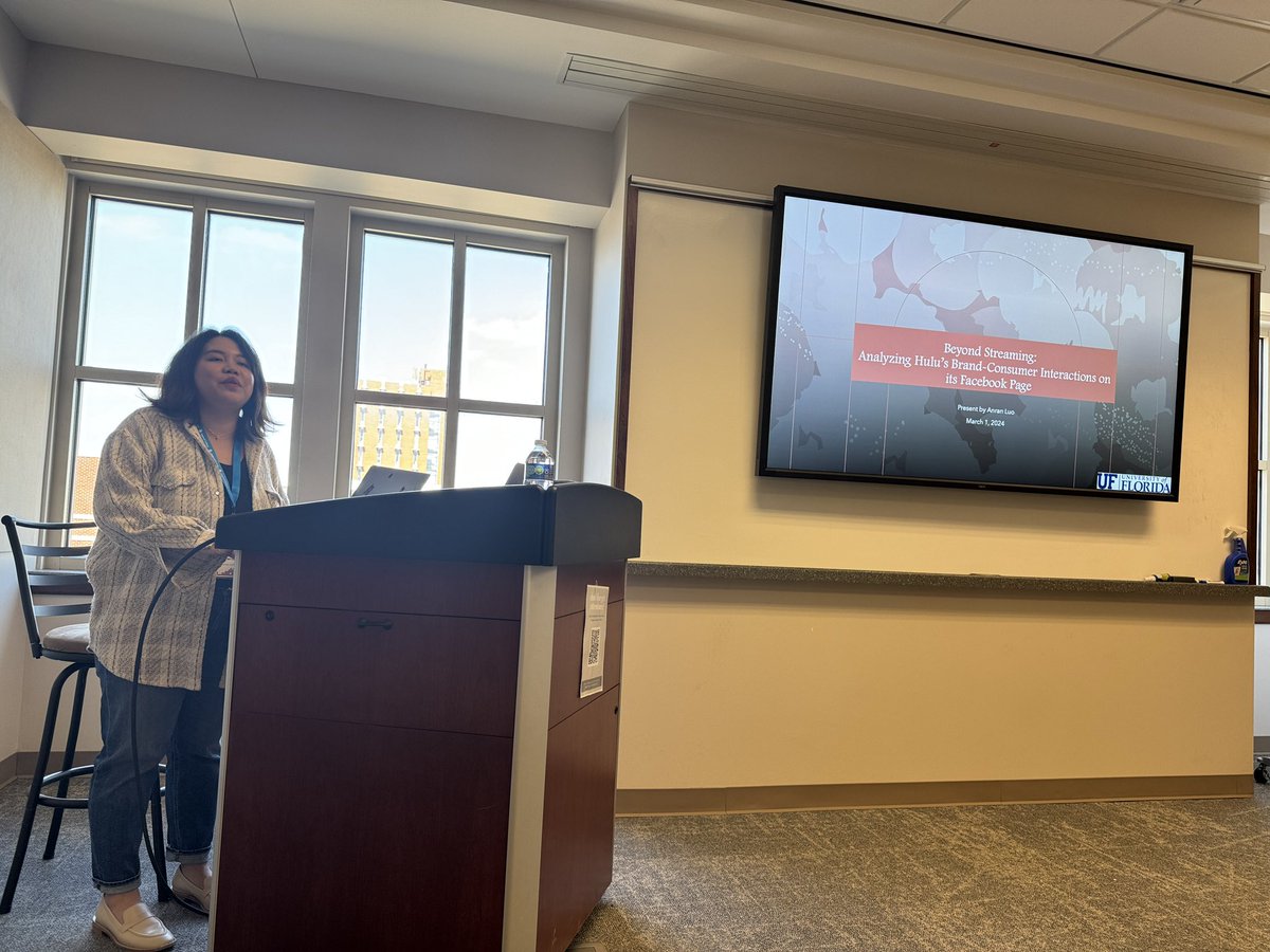 Anran Lou's study looks at Hulu's brand-consumer interaction on Facebook.

Lou is a PhD student at the University of Florida

<a href="/AEJMC/">AEJMC</a> #aejmcmidwinter #aejmcmw24 <a href="/AEJMCMMEE/">AEJMC MMEE</a>