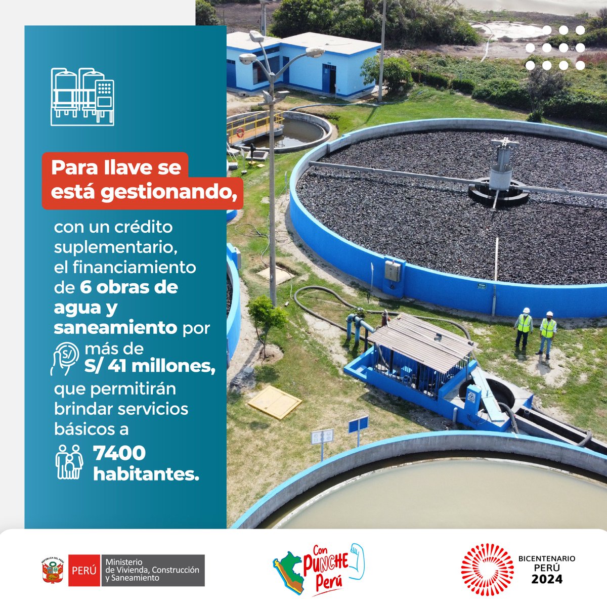viviendaperu's tweet photo. 💧✅ ¡Agua potable de calidad para las familias de Puno!

Anunciamos la reactivación de los proyectos de las Plantas de Tratamiento de Aguas Residuales (PTAR) de las ciudades de Azángaro, Ilave, Moho y Ayaviri. https://t.co/84URYd3A67