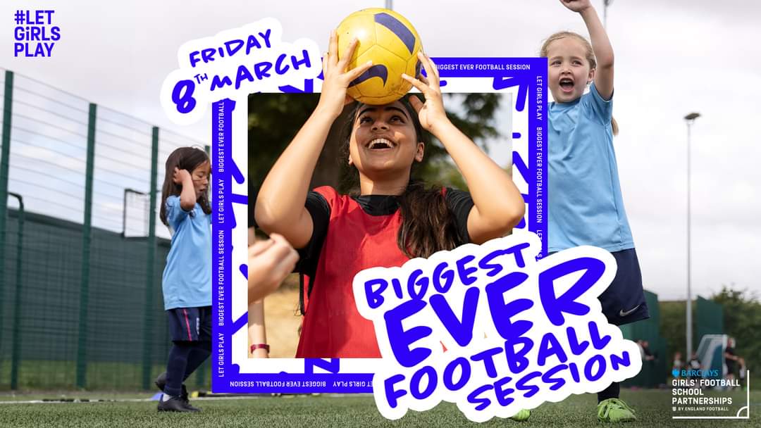 Just one week to go to for South Worcestershire's first ever Girls Biggest Ever Football Session. Still time to get involved ⚽️ #LetGirlsPlay
