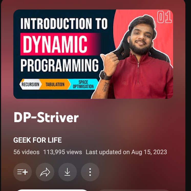 AdityaS_0511's tweet image. Tomorrow marks the start of my Dynamic Programming adventure with @striver_79 @tuf_striver. Get ready for daily updates as I dive deep into algorithms, conquer challenges, and share my learnings along the way. Let&apos;s level up our coding game together

#DPwithStriver #CodingOdyssey