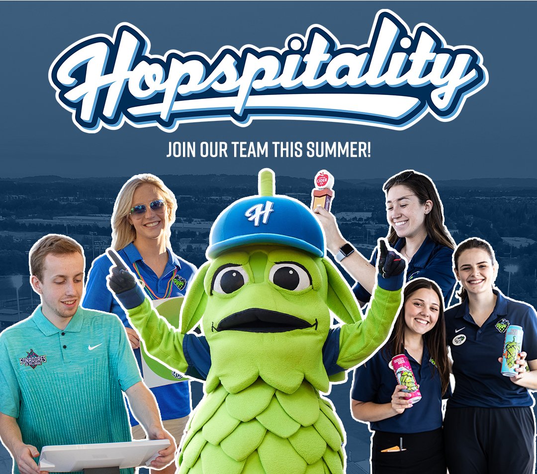 HillsboroHops's tweet photo. Want to work in sports? The Hops are on the lookout for passionate individuals to join our Hopspitality team!  

Apply in just two steps:  
1. https://t.co/xdAfHJ1wZ7 
2. Attend tomorrow's job fair (March 2nd, 11AM-1PM) and interview with a member of the Hops Front Office! https://t.co/Sh8pRHpYkj