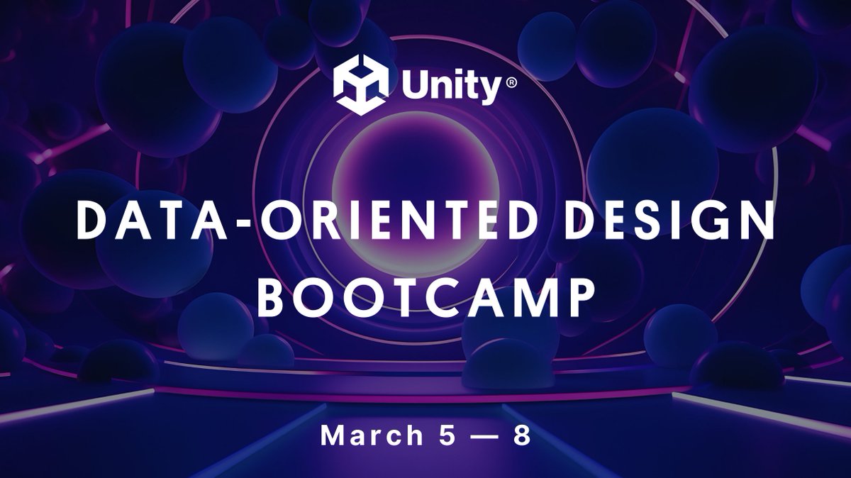 Tune in to our data-oriented design bootcamp for advanced game developers. Save your spot: on.unity.com/3Ialfe4