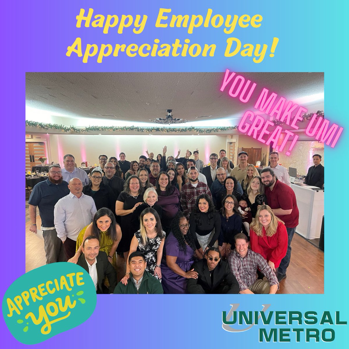 We're nowhere without our team! Happy Employee Appreciation Day to our Universal Metro Family. They are the foundation for what we do. We cherish their commitment & work.

#UniversalMetro #Construction #Flooring #Subcontractor #Constructionindustry #Commercialfloors