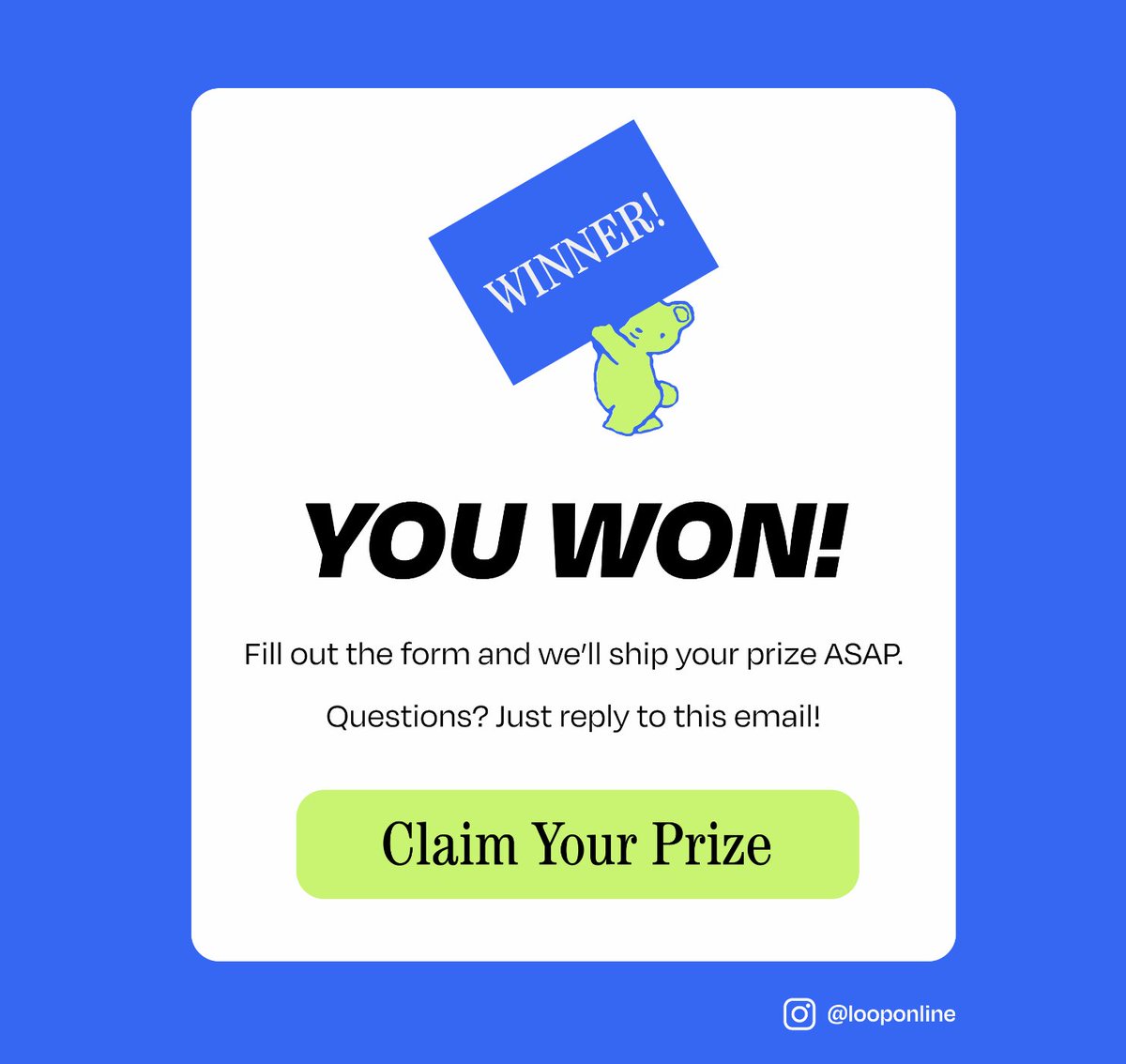 was about to give up but i finally won the interactive claw machine livestream on <a href="/loooponline/">Loop</a> 😤