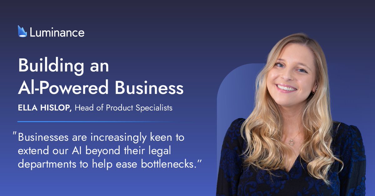 It isn't just lawyers who benefit from Luminance's 'legal-grade' AI! Our Head of Product Specialists, Ella Hislop, explains how global organisations are using Luminance's AI to empower non-legal teams including Sales, Procurement and Finance 👉 bit.ly/3wKXMgT