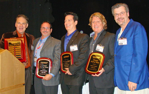 RIP Howard Neu. A great man, a great friend and a great loss to the domain industry.
L-R: Howard Neu, Michael Berkens, David Castello, Michael Castello and Rick Schwartz at TRAFFIC.