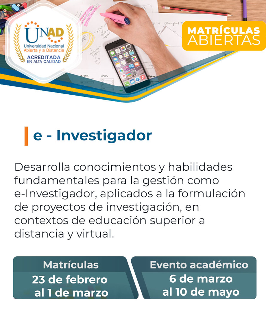 UniversidadUNAD's tweet photo. ¡Descubre el emocionante mundo de la investigación digital en la Diplomatura en E-Investigador de la UNAD! 🌐🕵️ Aprende navegación avanzada, seguridad en la red, análisis de datos y más. 🚀💻

✋ ¡Inscríbete ahora para una experiencia educativa única! 🎓✨https://t.co/nchprNs54I https://t.co/l67JZUKyco