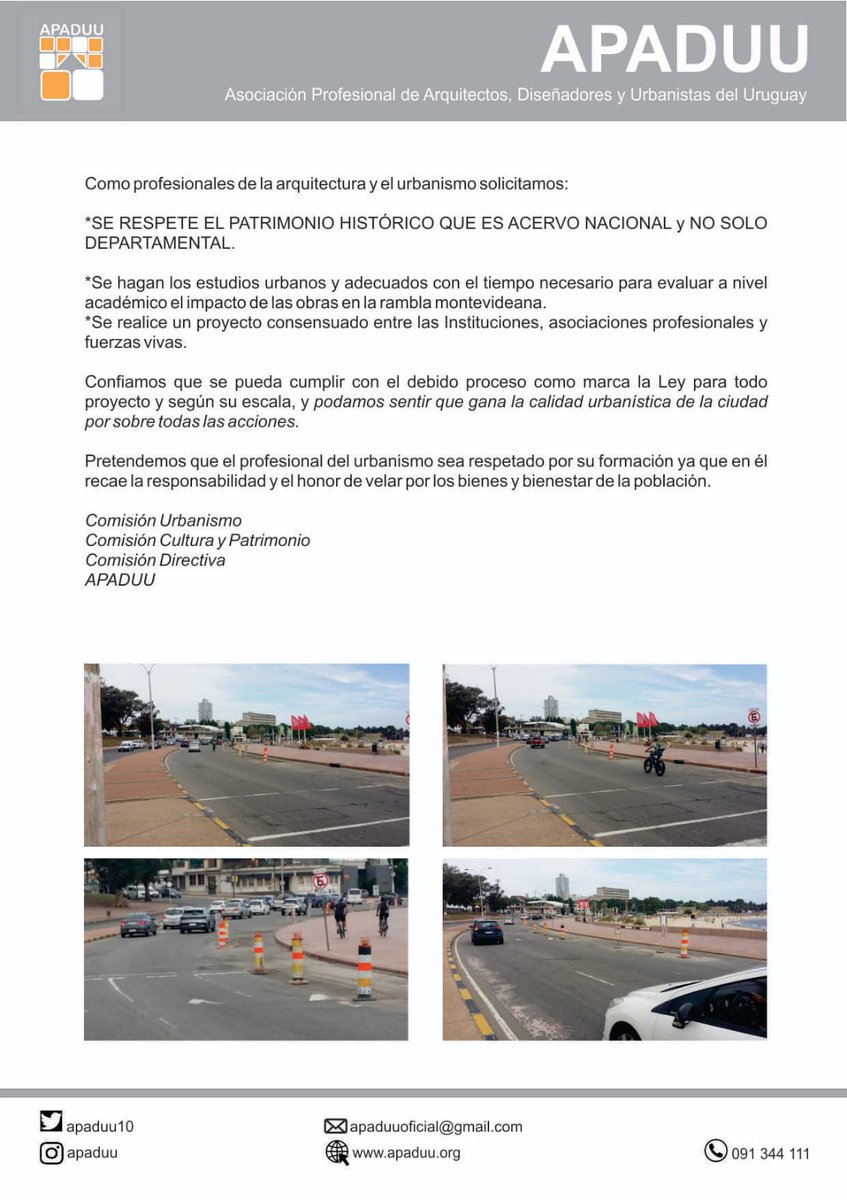 apaduu10's tweet photo. Desde APADUU hacemos llegar nuestra preocupación por las obras en la Rambla sin autorización ni estudio devla comisión de Patrimonio https://t.co/x8uXEwBHZa
