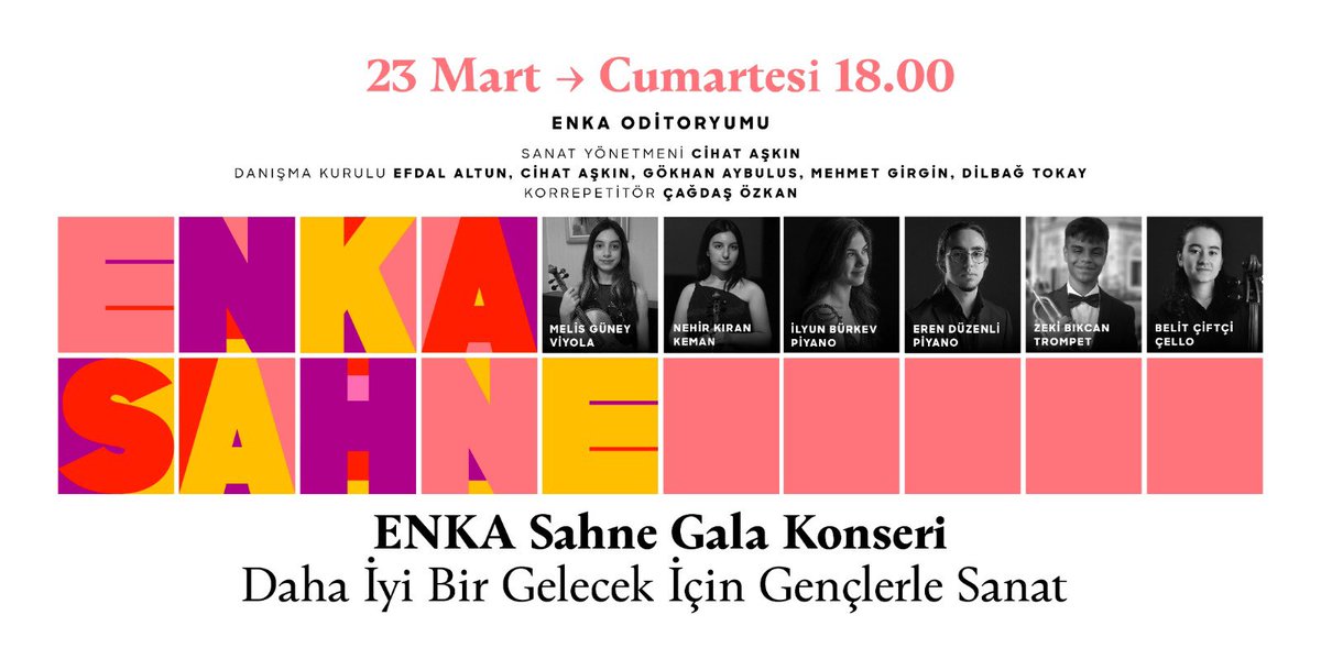 ENKA Sanat’ın klasik müzik alanında gelecek vadeden genç yetenekleri desteklemek amacıyla dört yıldır sürdürdüğü ENKA Sahne projesinin bu yılki genç yetenekleriyle tanışmaya hazır mısınız? Detaylı bilgi için enkasanat.org