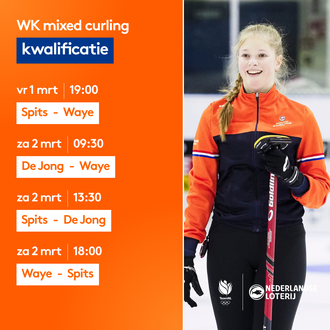 Dit weekend spelen drie teams in Curlingbaan Zoetermeer het kwalificatietoernooi voor het WK mixed curling 2024. De winnaar zal Nederland vertegenwoordigen op het WK mixed curling, 12-19 oktober in Aberdeen in Schotland.
Mooi om te zien dat van alle Nederlandse curlingclubs...