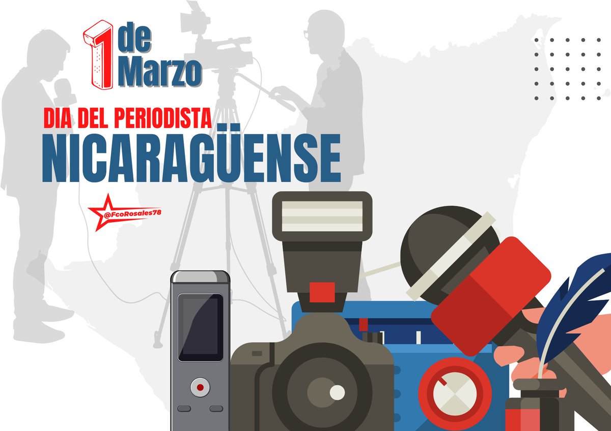 Hoy #1Marzo saludamos a nuestros hermanos y hermanas que trabajan al servicio de nuestro pueblo, llevando la comunicación verdadera, llena de fuerza de la verdad; que celebran el Día Nacional del Periodista.

#4519LaPatriaLaRevolución 
<a href="/Atego16/">@🅰🆃🅴🅶🅾 🇳🇮</a> <a href="/RDRFSLN_/">RDRFSLN_🇳🇮❤🖤</a> @Joel190779 <a href="/istamati/">☀️𝐈 𝐒 𝐓 𝐀 𝐌 𝐀 𝐓 𝐈 🌼🇳🇮🇳🇮</a>